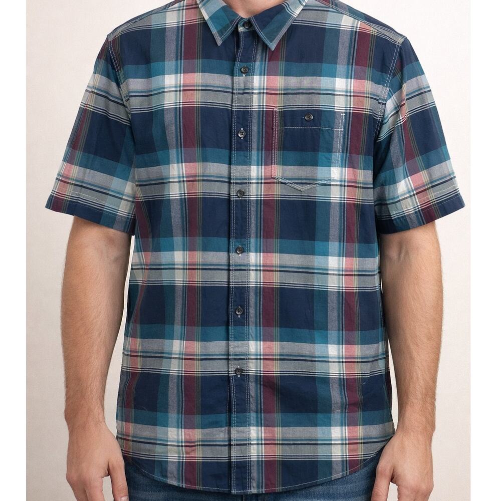 Red Head Brand Co Plaid Short Sleeve Button Up Shirt Men’s Large